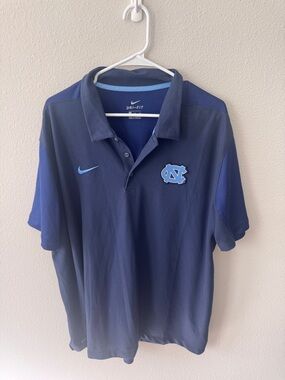 Nike Dri-Fit Navy & Light Blue Polo Shirt UNC